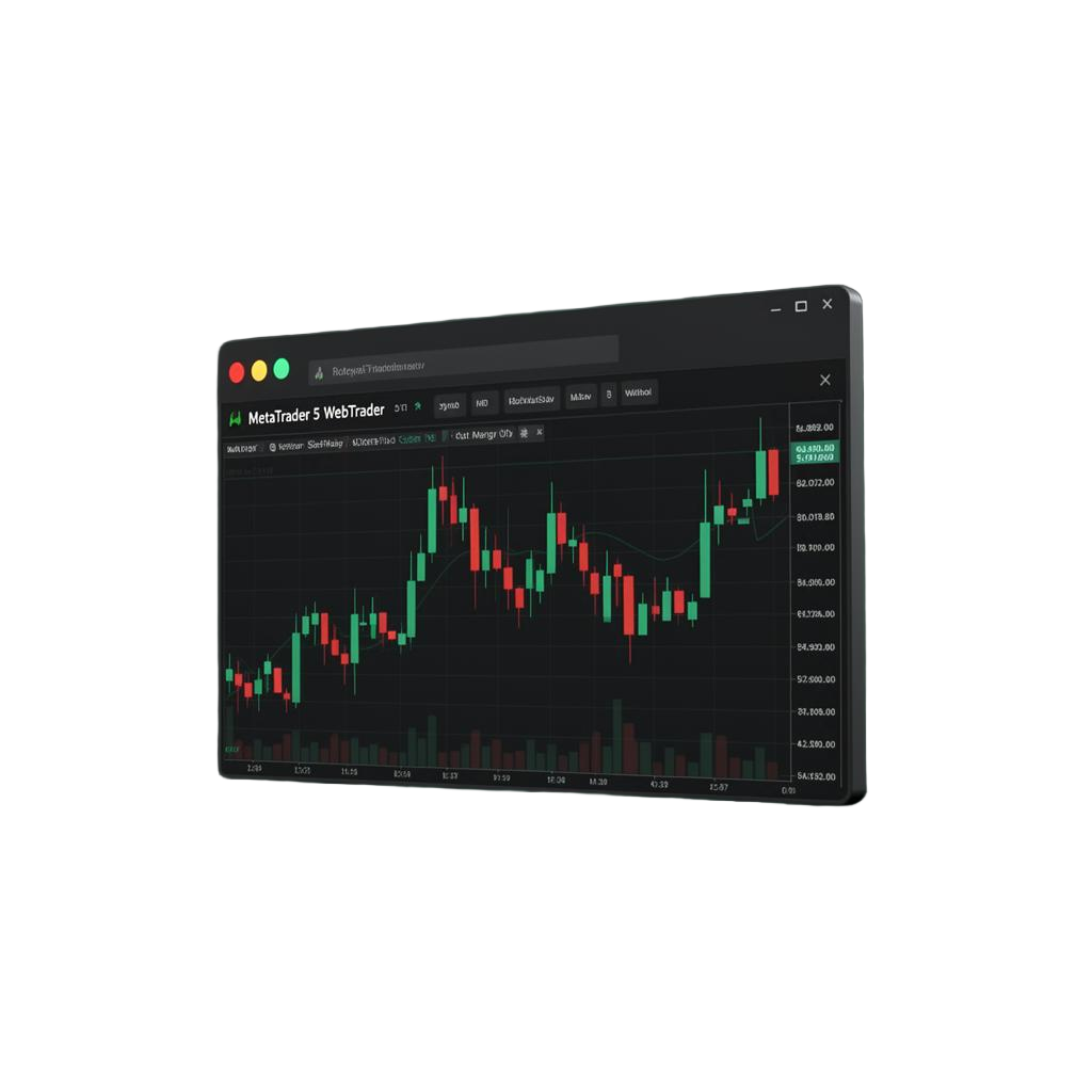 WebTrader mockup showing MetaTrader 5